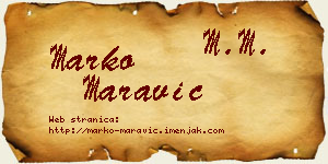 Marko Maravić vizit kartica
